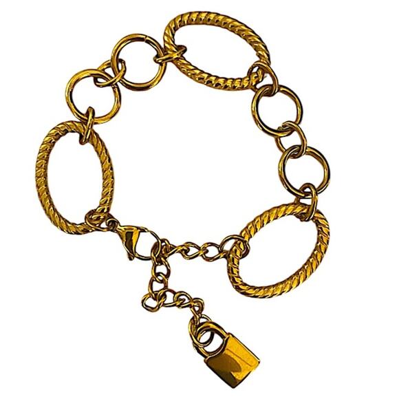 Gold Stainless Steel Chain Link Bracelet - Picture 3 of 3